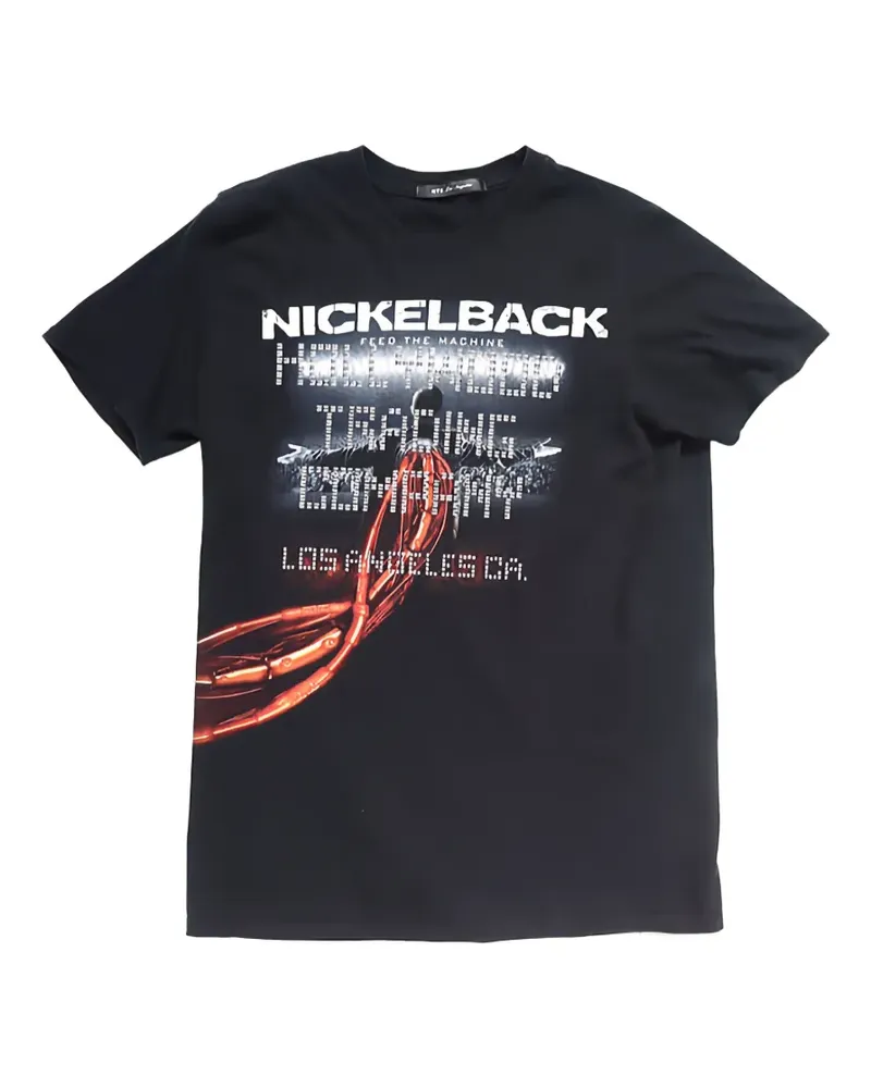 HTC Hollywood Trading Company Nickleback Lux T-Shirt mit Nieten - Schwarz Schwarz