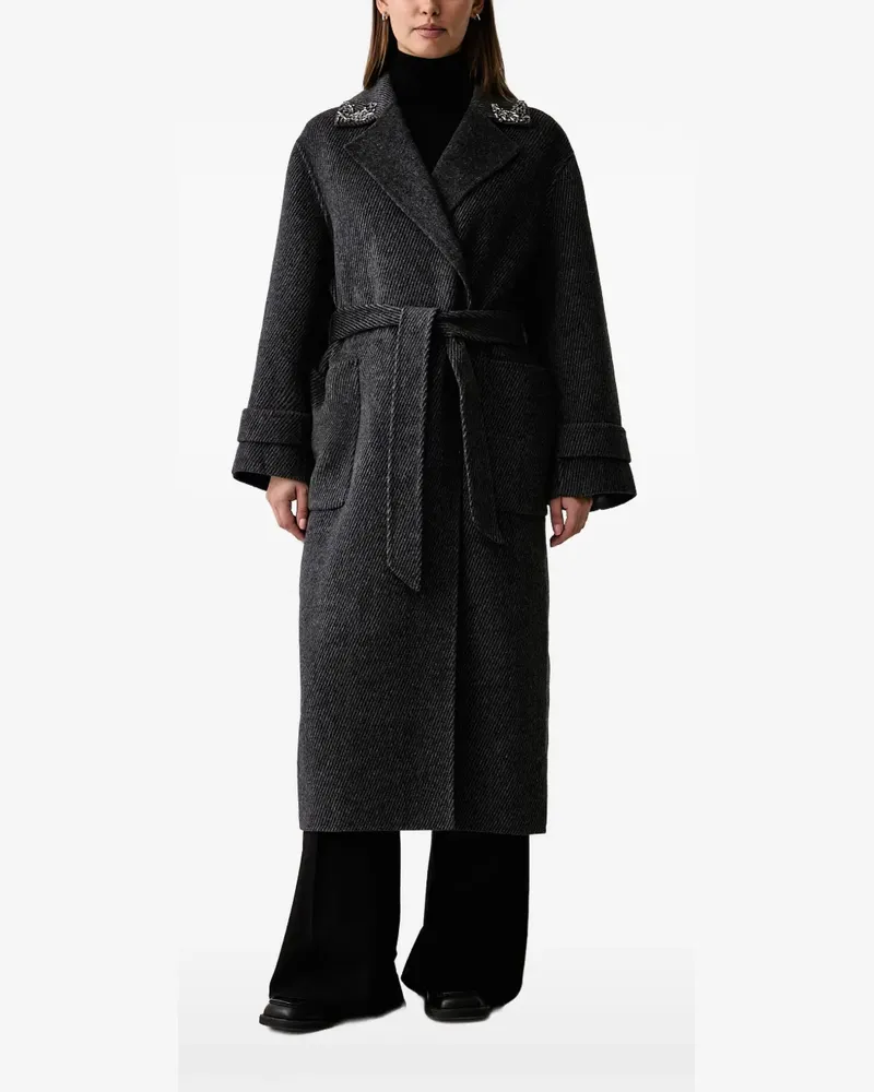 Kaos embellished belted coat - Grau Grau