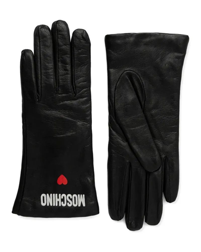 Moschino Handschuhe mit Herzmotiv - Schwarz Schwarz