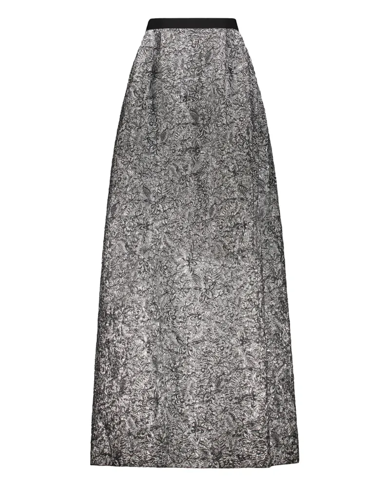 Alberta Ferretti Langer Rock mit Stickerei - Grau Grau
