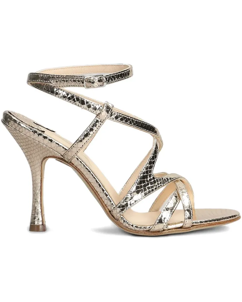 Anna F. Sandalen aus Leder 105mm - Silber Silber