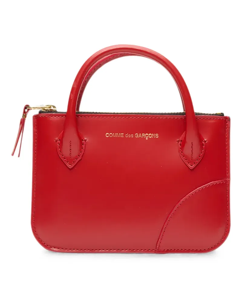 Comme des Garçons Mini Clutch aus Leder mit Henkeln - Rot Rot