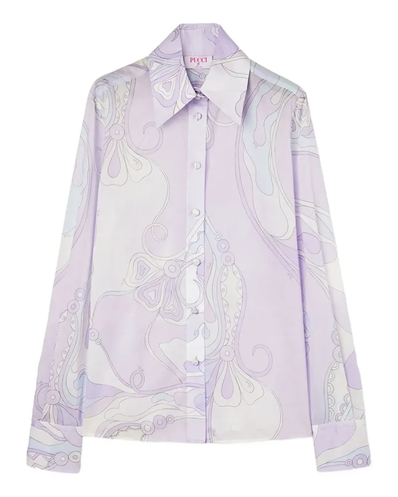 Emilio Pucci orchidee-print cotton shirt - Violett Violett