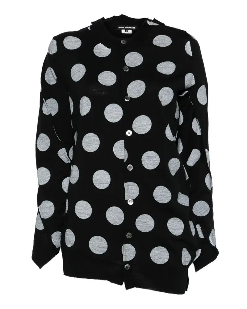 Junya Watanabe polka dot buttoned cardigan - Schwarz Schwarz