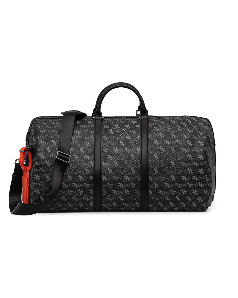 Guess monogram-print logo-plaque holdall - Schwarz Schwarz