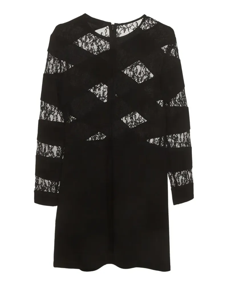 Sandro lace-panel crepe mini dress - Schwarz Schwarz