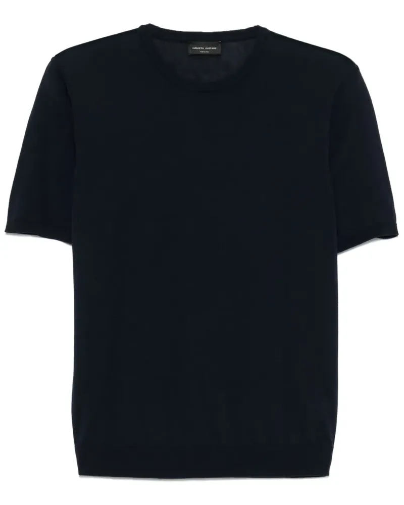 Roberto Collina Fein gestricktes T-Shirt - Blau Blau