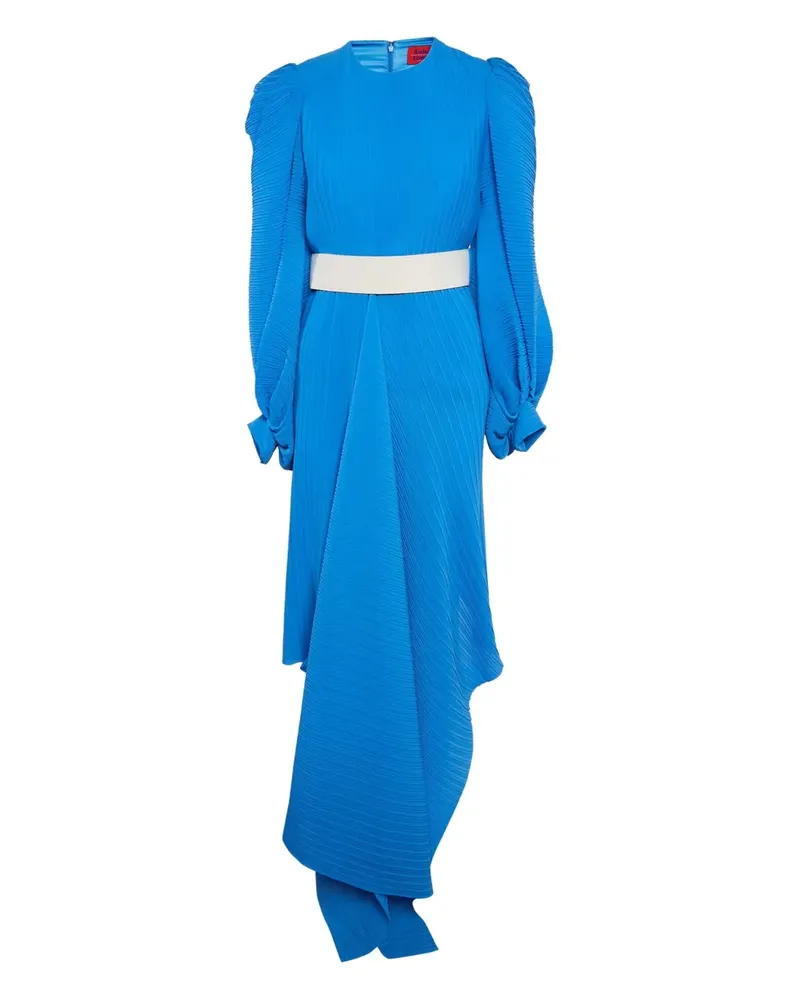 Solace London Asymmetrisches Kleid mit Falten - Blau Blau