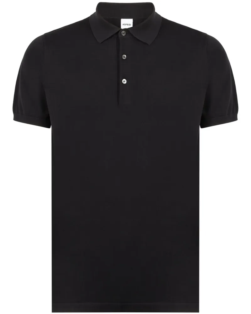 ASPESI Schmales Poloshirt - Schwarz Schwarz