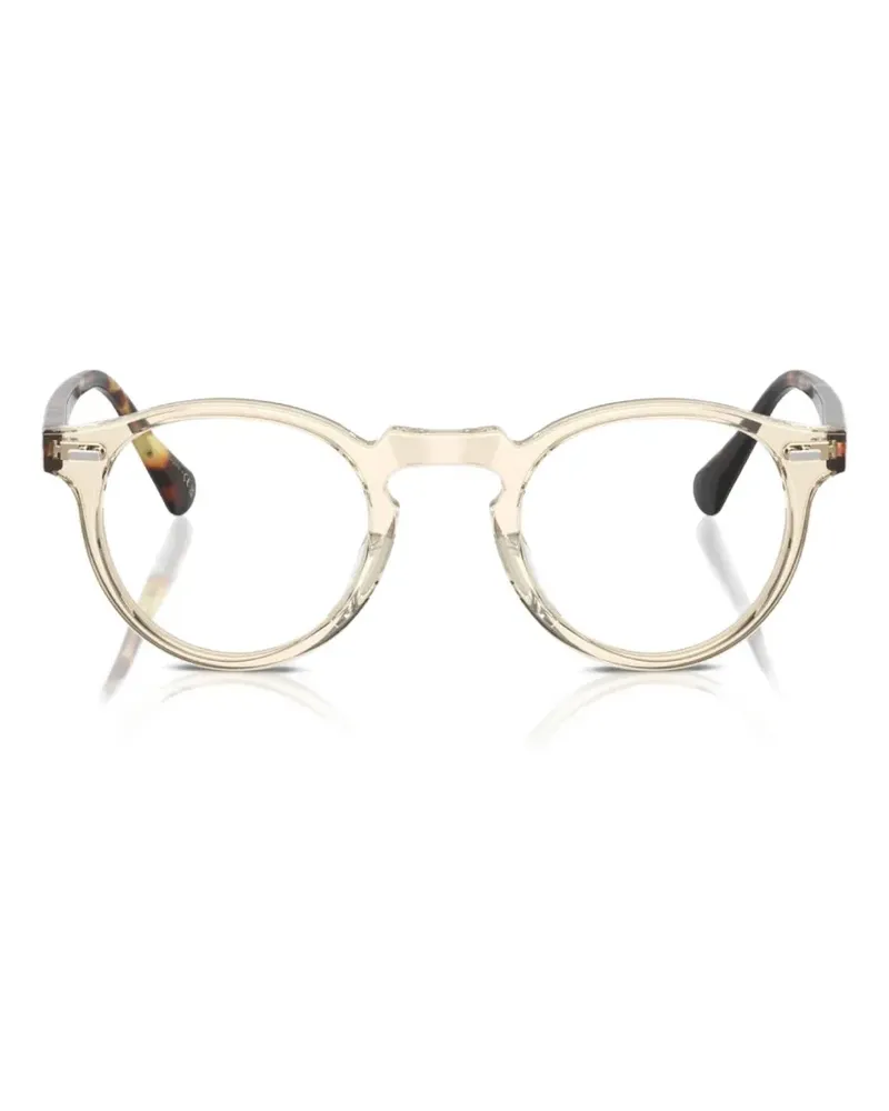 Oliver Peoples Gregory Peck Brille mit rundem Gestell - Gelb Gelb