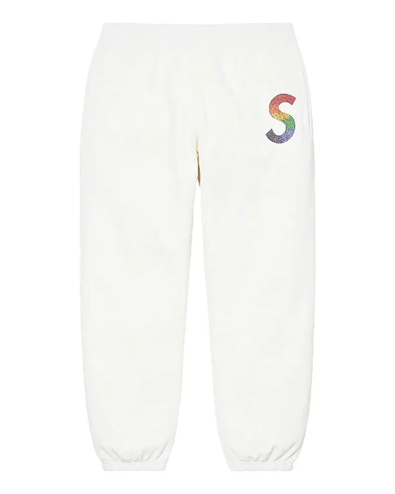 Supreme Being Swarovski S Logo track pants - Weiß Weiß