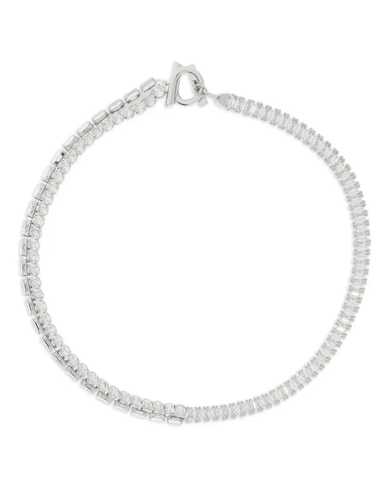 Ferragamo Gancini crystal-embellished necklace - Silber Silber