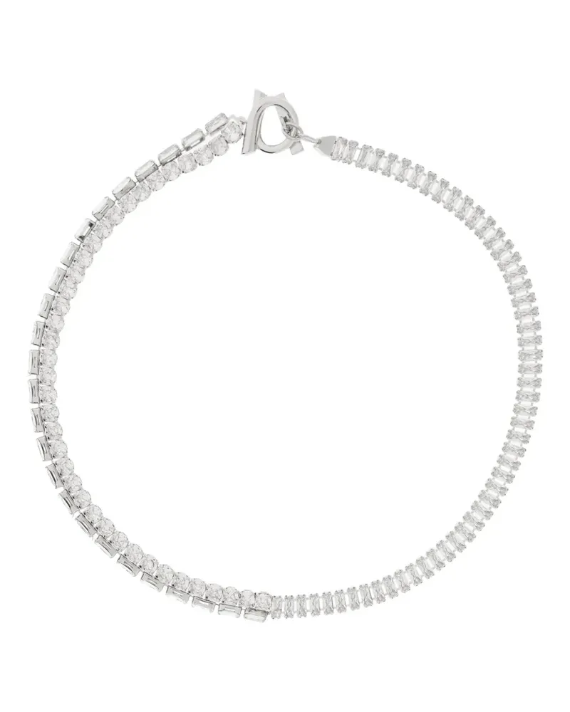 Ferragamo Gancini crystal-embellished necklace - Silber Silber