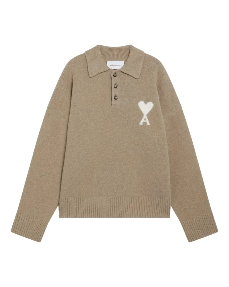 AMI Paris Ami de Coeur Poloshirt - Nude Nude