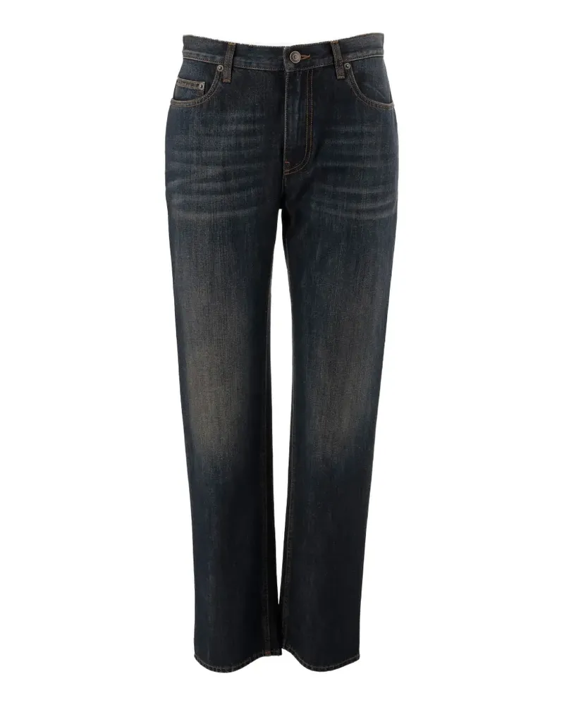 Burberry washed-finish logo-patch jeans - Blau Blau