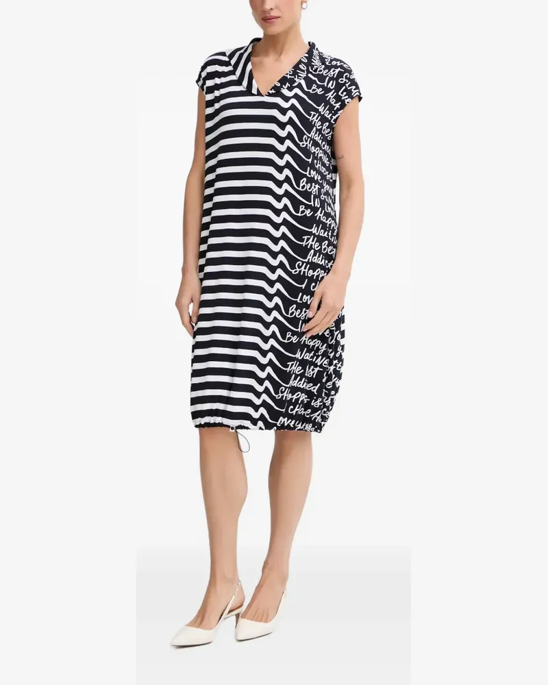 Joseph Ribkoff Mittellanges Kleid mit Streifen-Print - Schwarz Schwarz