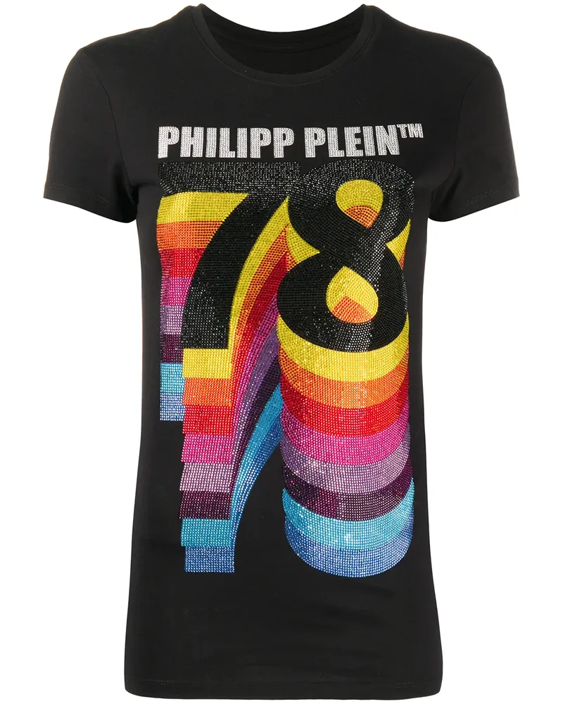 Philipp Plein Verziertes T-Shirt - Schwarz Schwarz