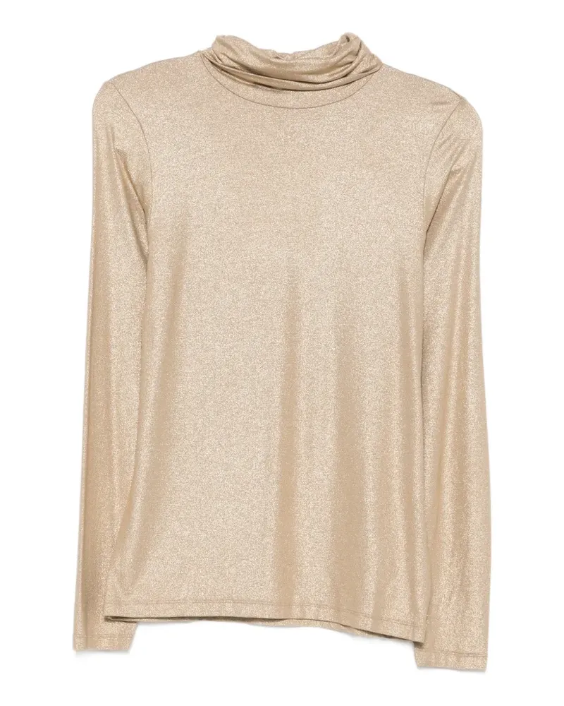 Majestic Langarmshirt im Metallic-Look - Nude Nude
