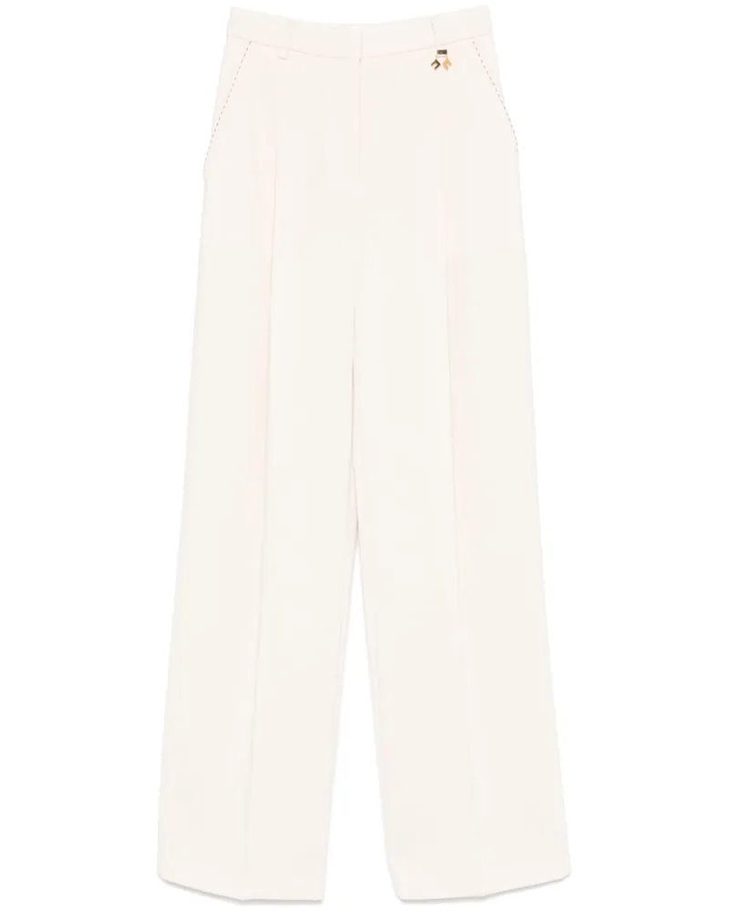 Elisabetta Franchi Hose aus Krepp mit Kontrastnähten - Nude Nude