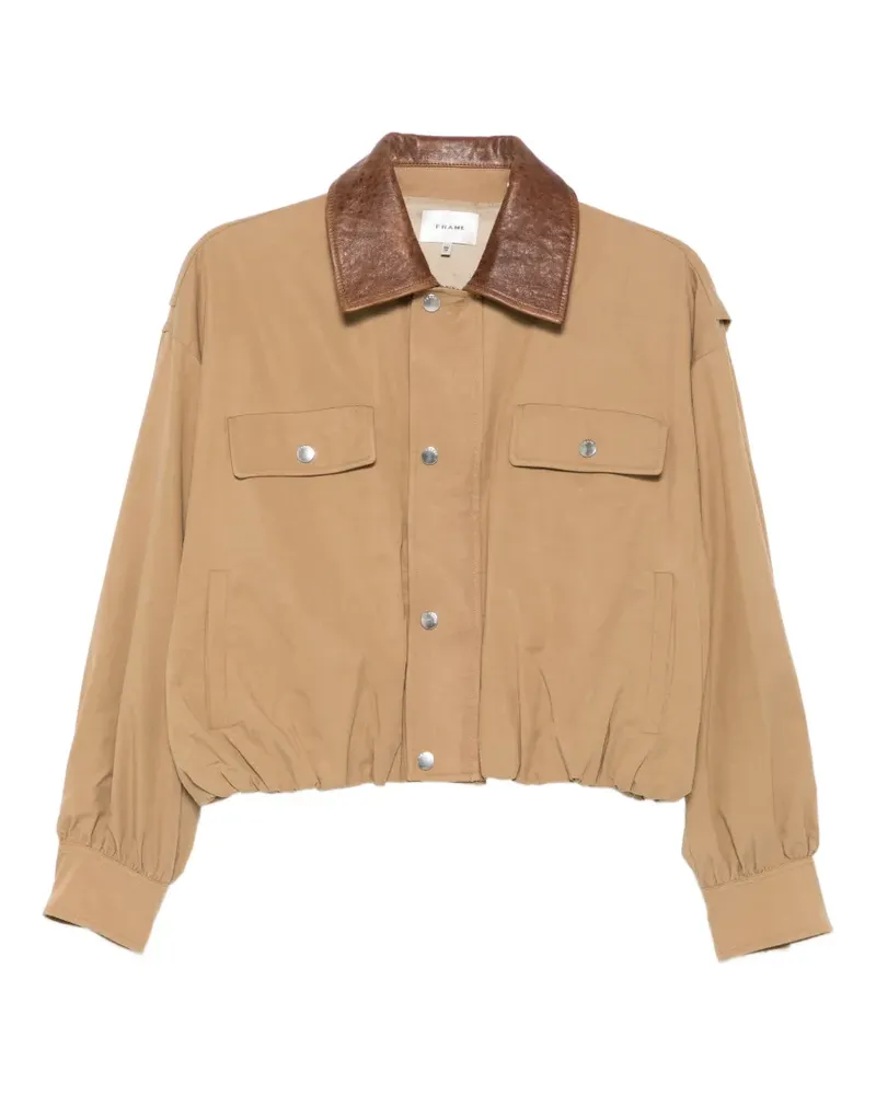 Frame Denim leather-collar jacket - Braun Braun