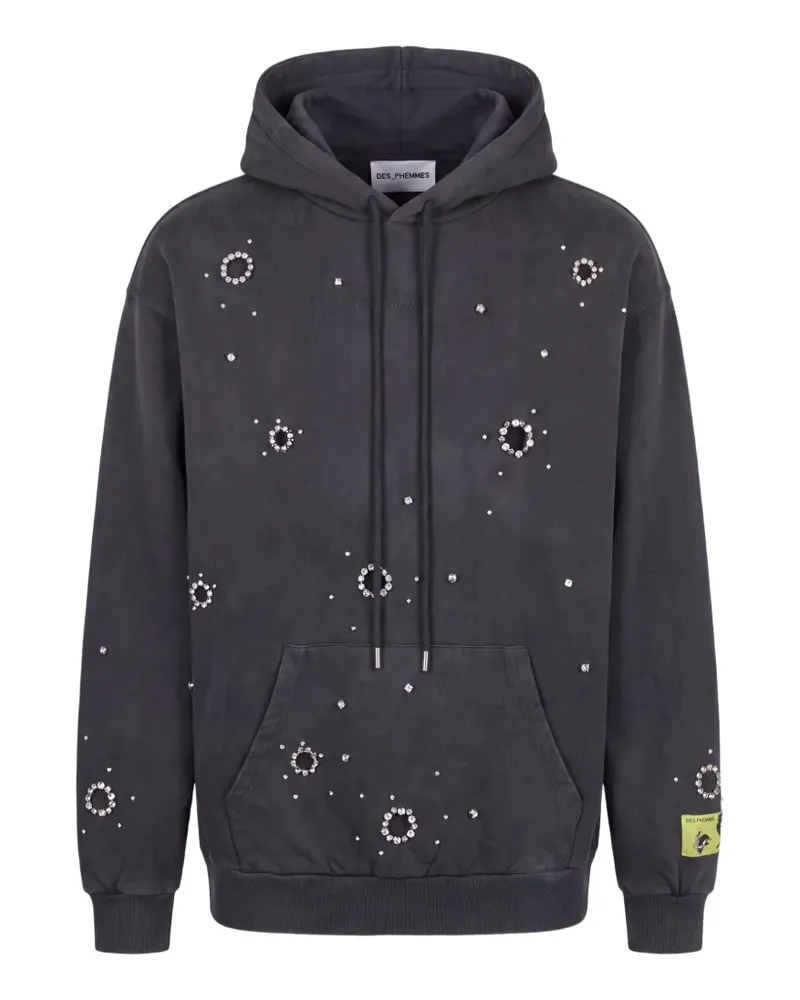 Des Phemmes Hoodie mit Kristallen - Grau Grau