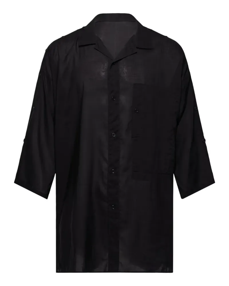 Yohji Yamamoto panelled shirt - Schwarz Schwarz