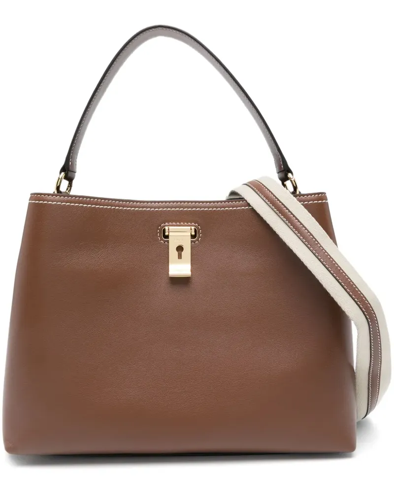 Bally Easy Schultertasche mit Schloss - Braun Braun