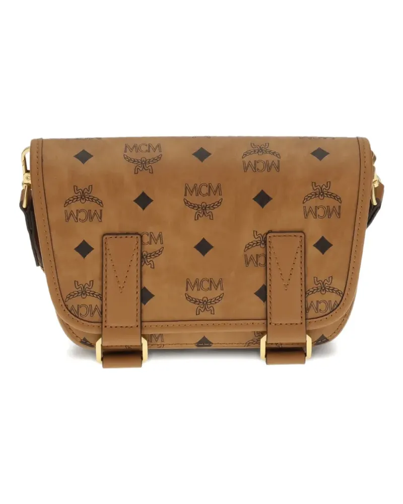 MCM Mini Aren Schultertasche mit Logo-Print - Braun Braun