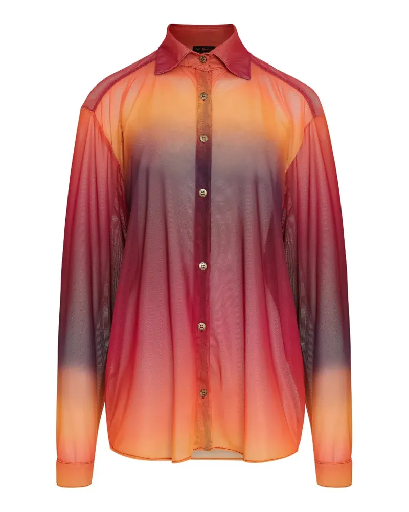 Amir Slama x Tati Barbieri Mesh-Hemd mit Farbverlauf - Orange Orange