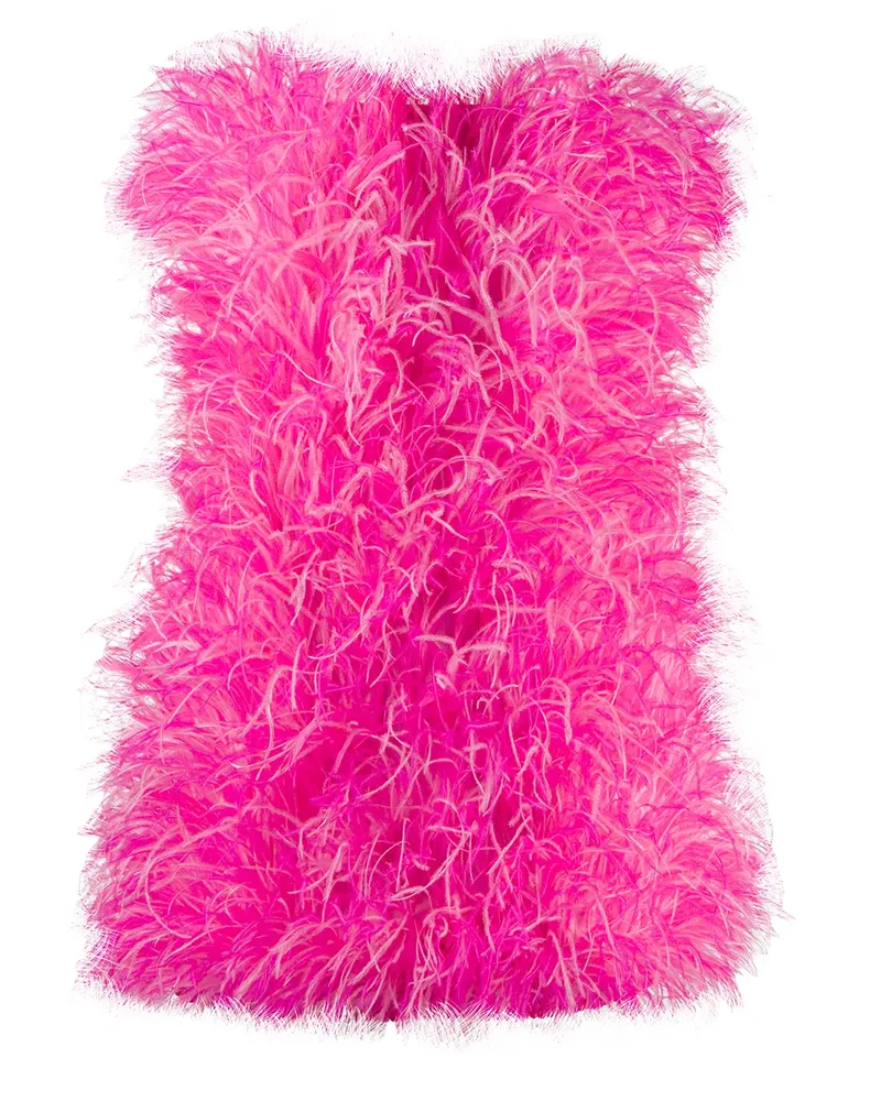 ATTICO Minikleid mit Federn - Rosa Rosa