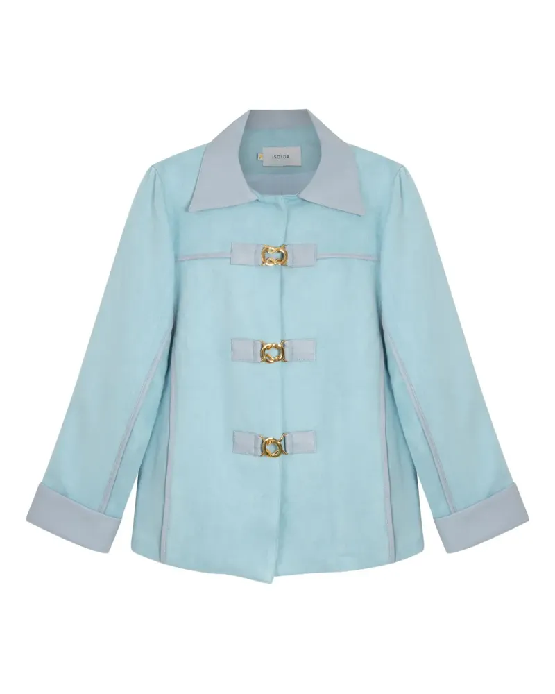 ISOLDA Jacke mit Lederbesatz - Blau Blau