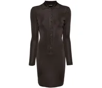 Geripptes Minikleid - Braun