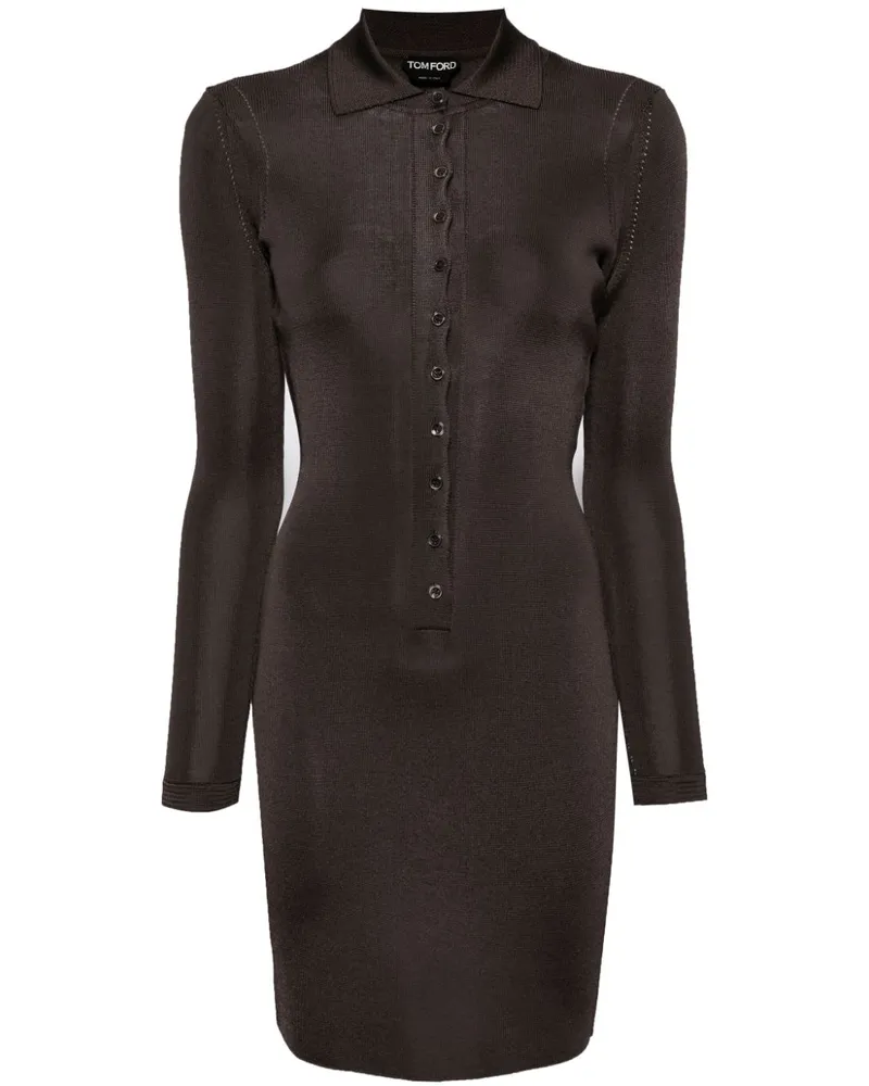 Tom Ford Geripptes Minikleid - Braun Braun