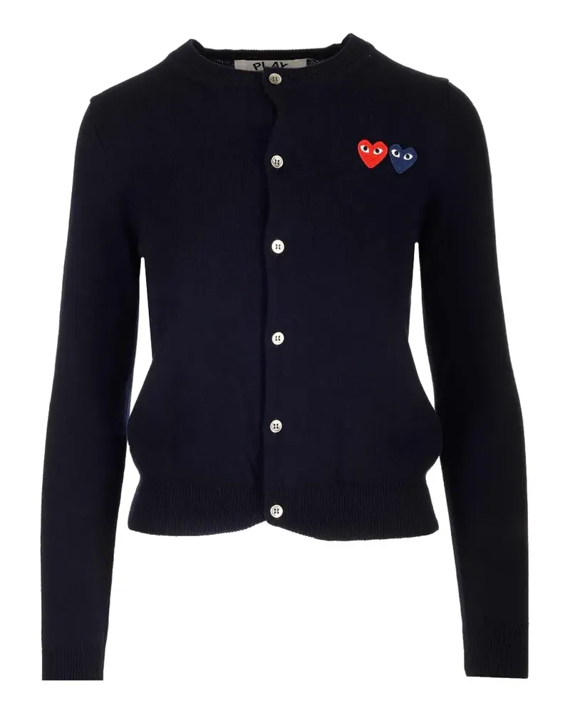 Comme des Garçons heart-patch cardigan - Blau Blau