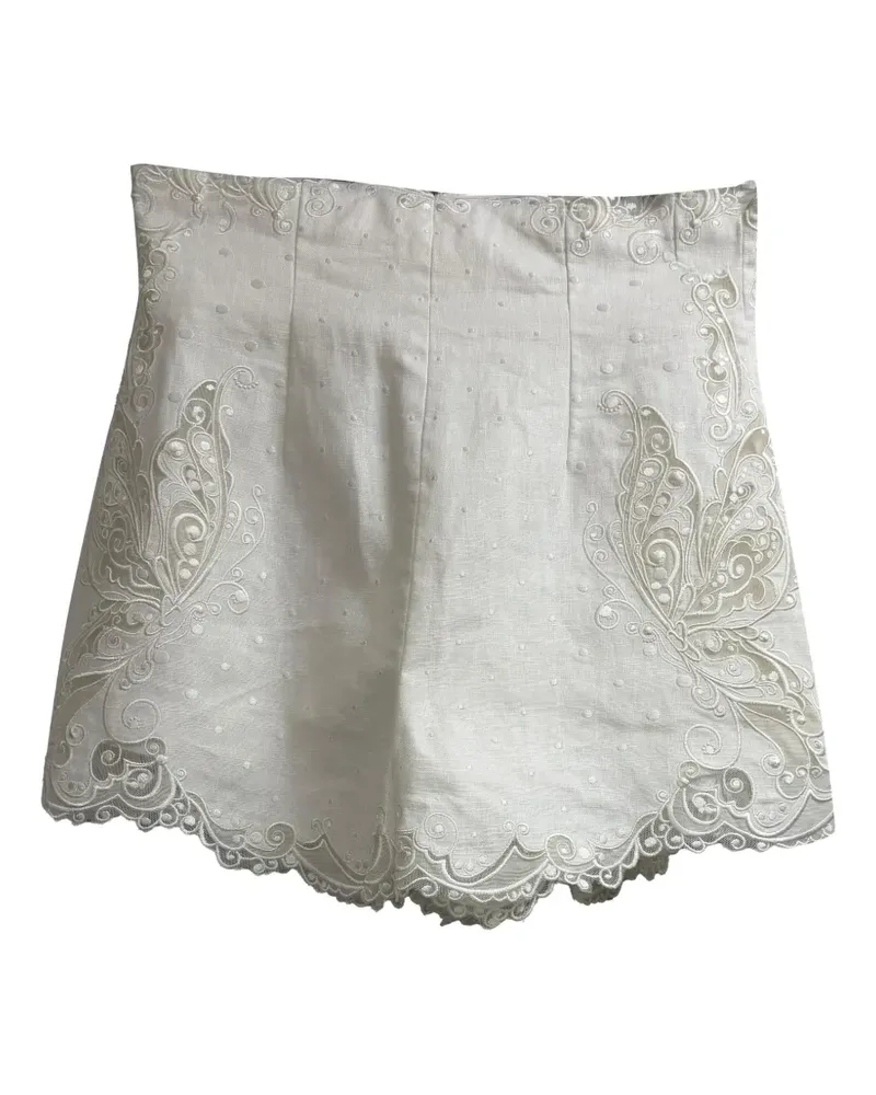 Zimmermann embroidered shorts - Weiß Weiß