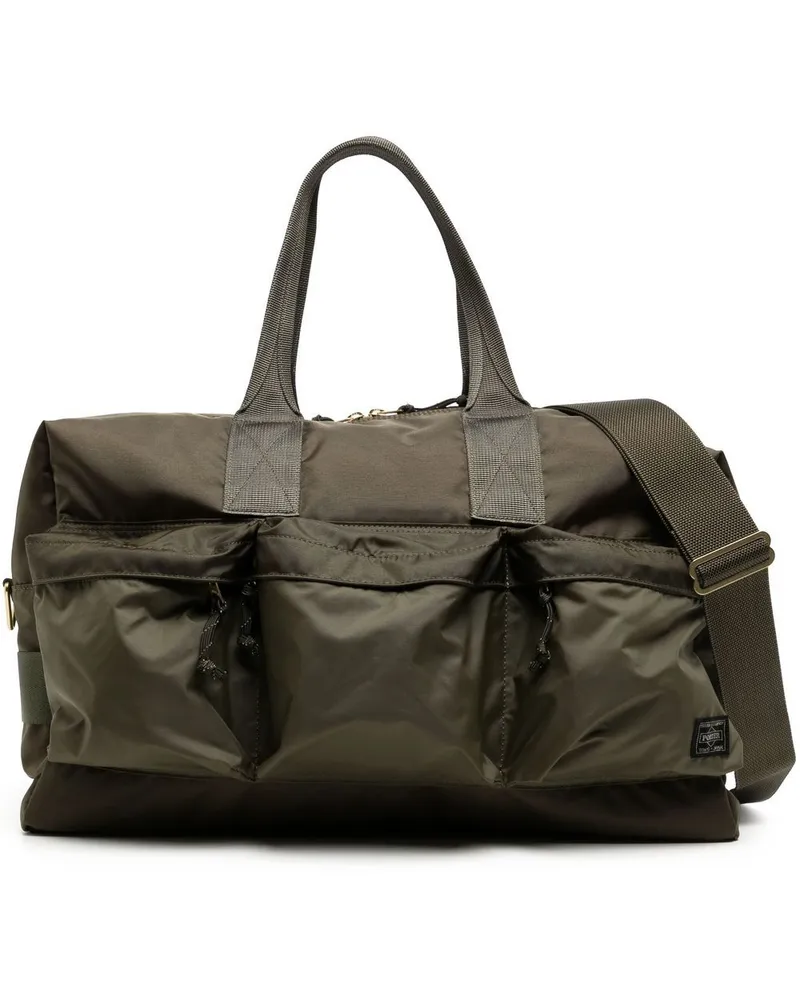 PORTER-YOSHIDA & CO Reisetasche mit aufgesetzten Taschen - Grün Grün