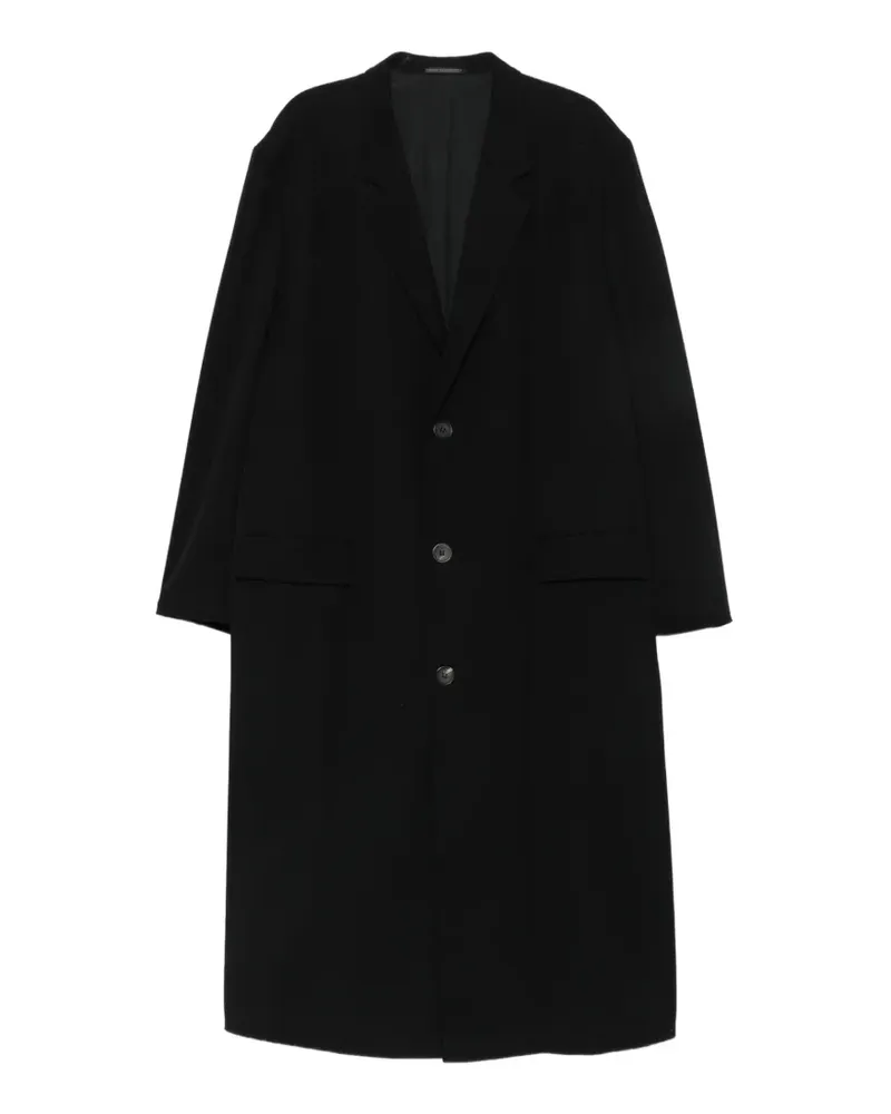 Yohji Yamamoto Einreihiger Mantel - Schwarz Schwarz