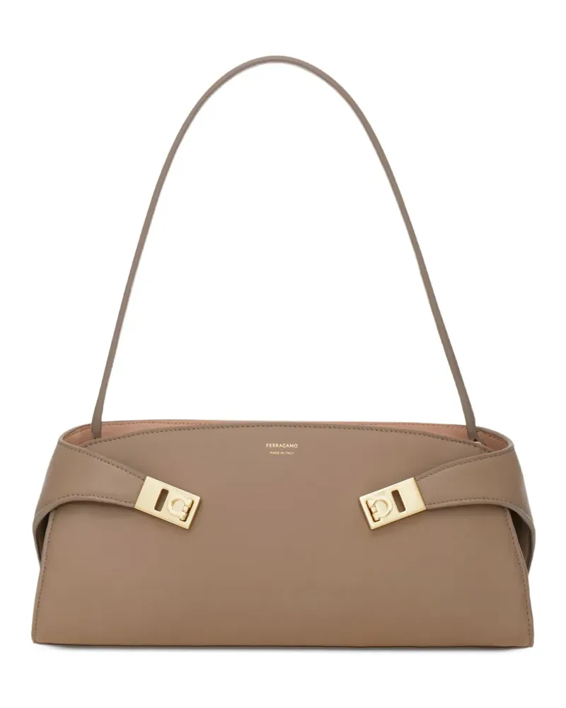 Ferragamo Hug East/West Schultertasche - Nude Nude