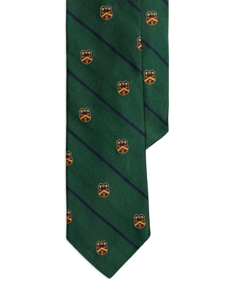 Ralph Lauren Krawatte mit Wappenstreifen - Grün Grün
