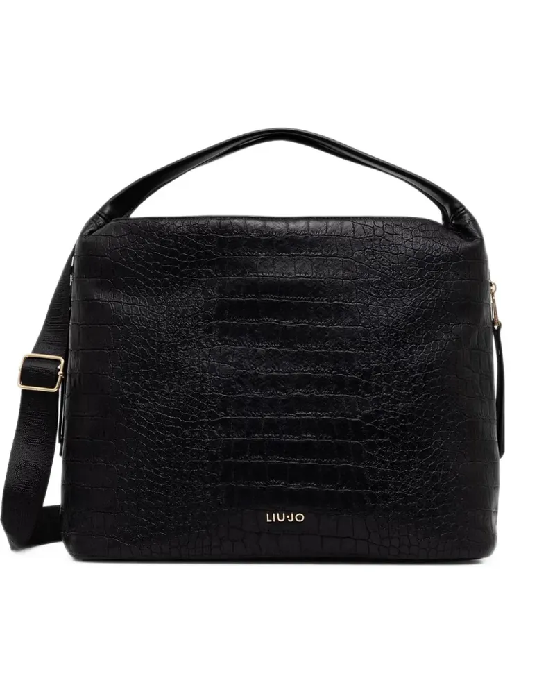 Liu Jo large croc-effect tote bag - Schwarz Schwarz