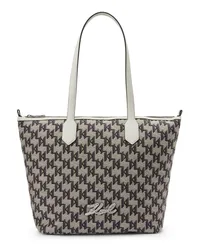 Karl Lagerfeld Mittelgroße Signature Jacquard Tote Bag Grau