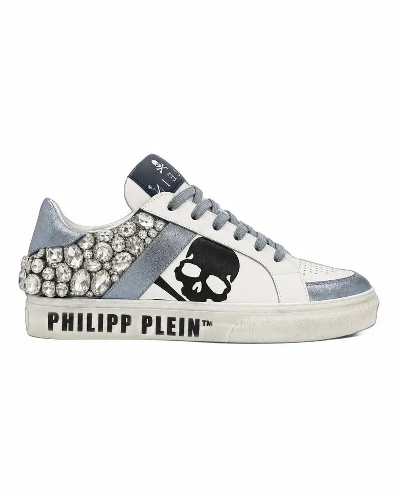 Philipp Plein Sneakers mit Totenkopf - Weiß Weiß