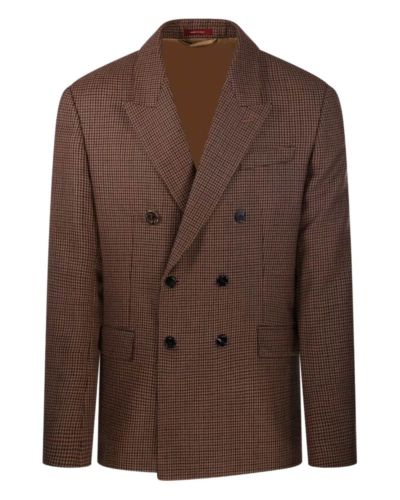 Gucci double-breasted checked jacket - Braun Braun