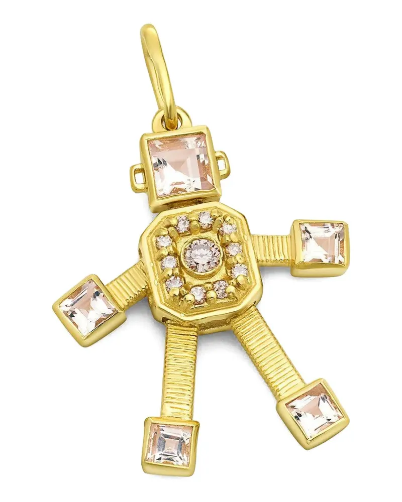 Vans mini Sogno Robot diamond and morganite pendant - Gold Gold