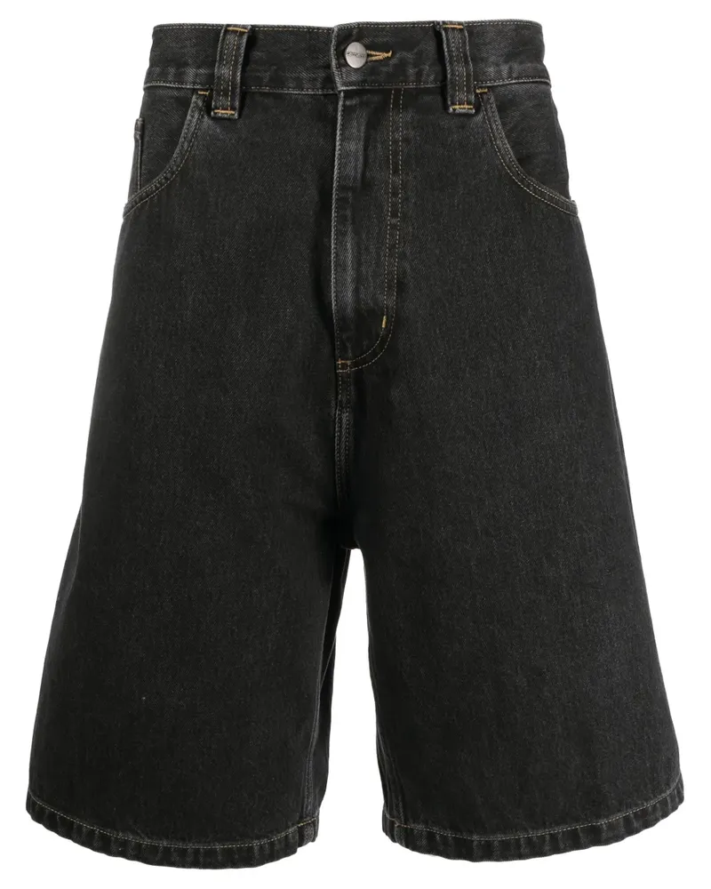 Carhartt WIP Weite Jeans-Shorts mit Logo-Patch - Schwarz Schwarz