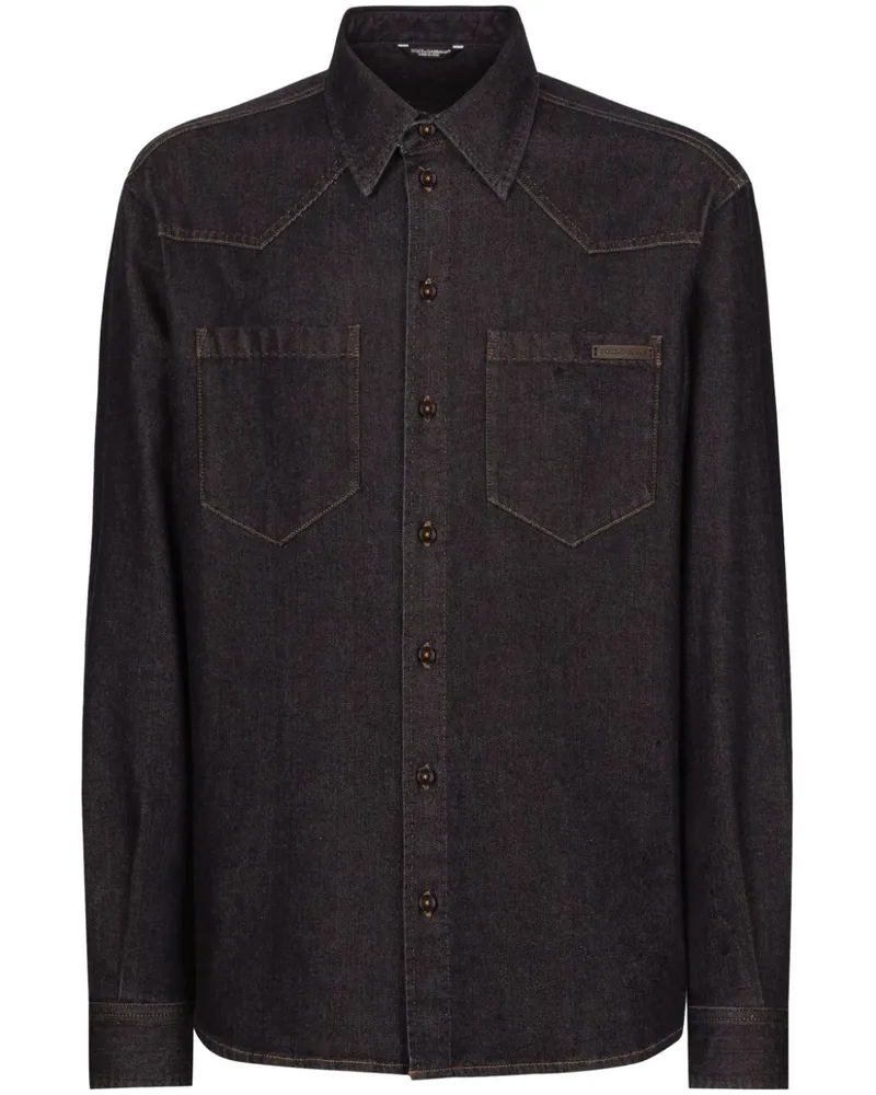 Dolce & Gabbana Klassisches Jeanshemd - Schwarz Schwarz