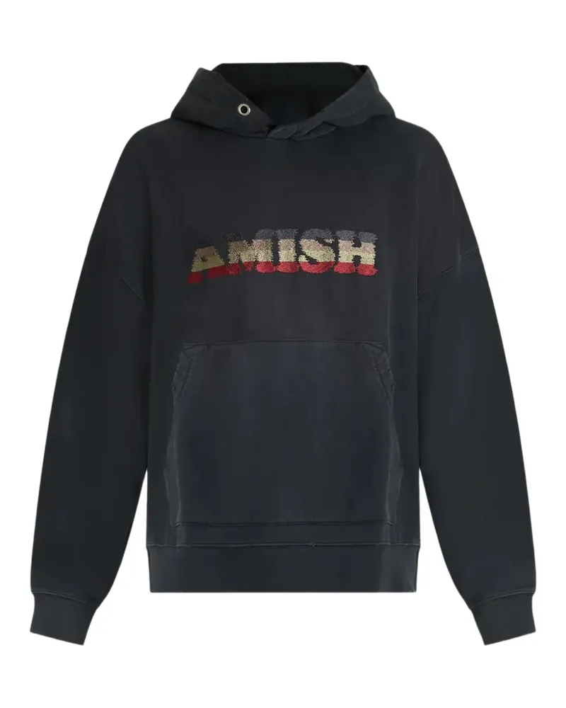 Amish Hoodie mit Logo-Stickerei - Schwarz Schwarz