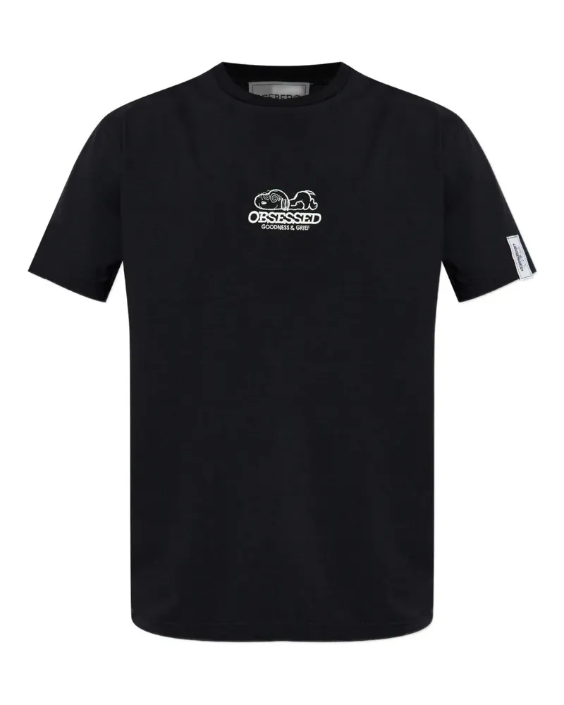 Iceberg T-Shirt mit grafischer Stickerei - Schwarz Schwarz