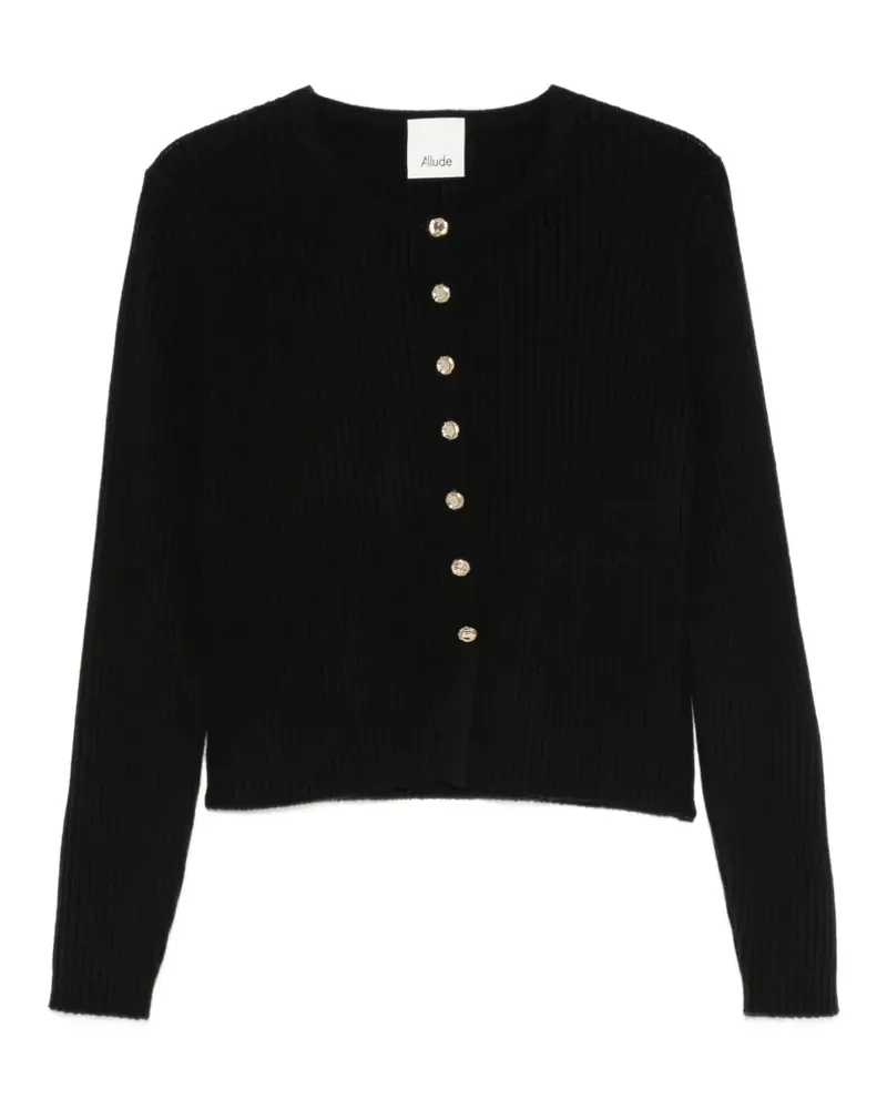 ALLUDE ribbed-knit button-up cardigan - Schwarz Schwarz