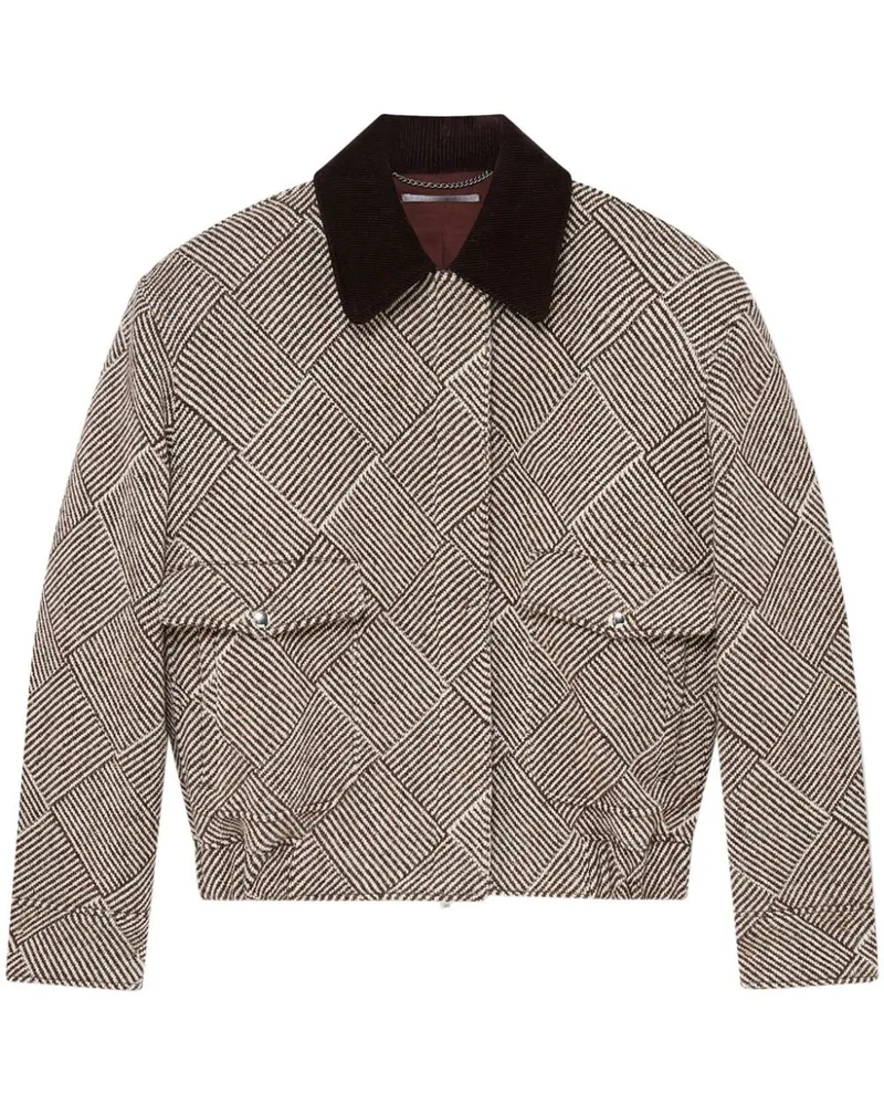 Stella McCartney Tweed-Jacke mit Cordkragen - Nude Nude